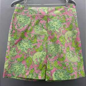 Lilly Pulitzer Women’s Fried Catfish Printed Pink Green Shorts Size 2 Colorful